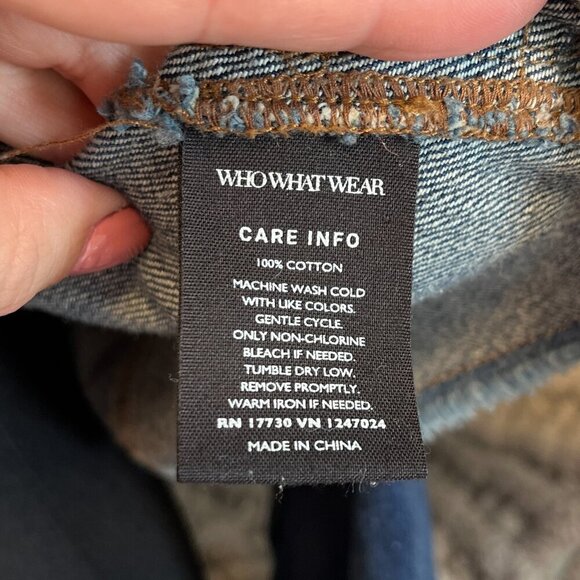 Who What Wear Collarless Distressed Jean Jacket Size Medium - Picture 11 of 12
